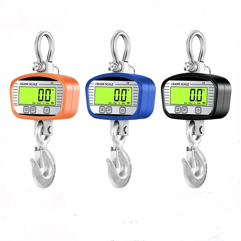 Industrial Crane Scale 0.1kg LCD Heavy Duty Hook Crane Scales Them Hygrometer Peak Hold Weighing Meter Remote Control