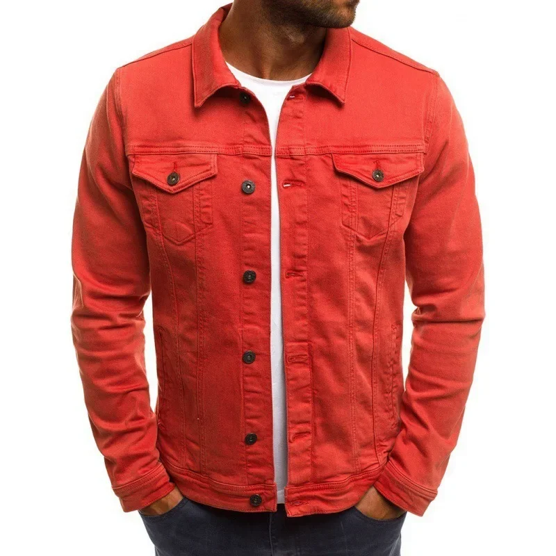 Men's Retro Slim Fit Denim Jacket 2026 Spring Autumn Men's Retro Denim Jacket Multi Pockets Fashion Slim Fit Versatile Jean Coat
