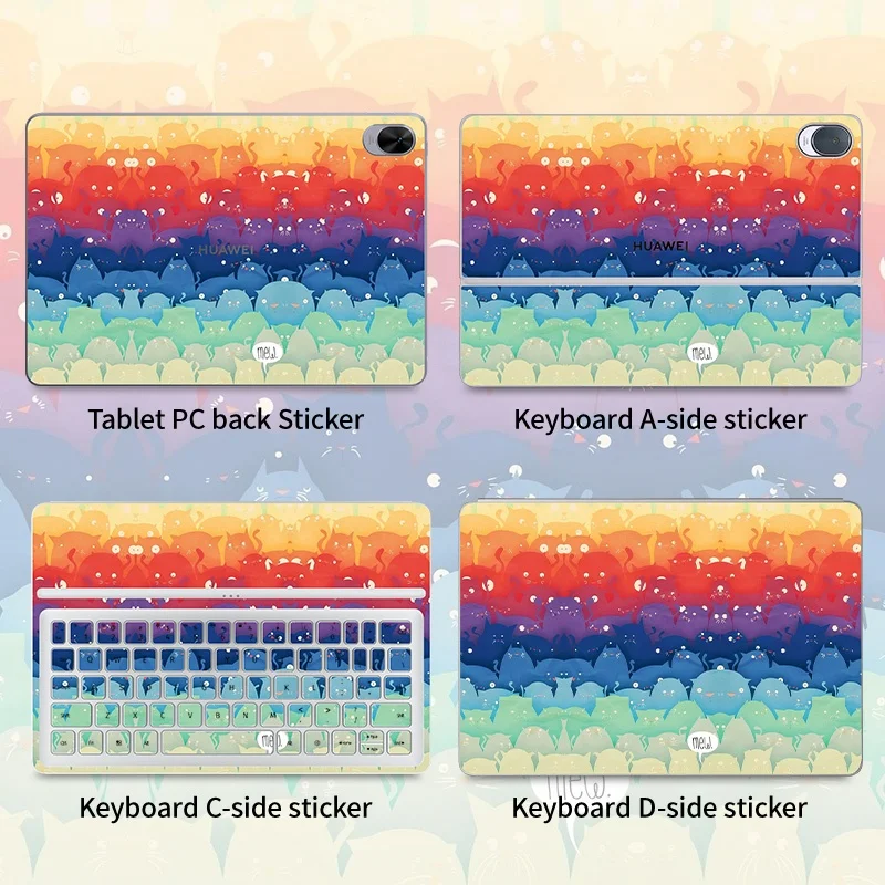 

Tablet+Keyboard Skin Sticker For HUAWEI 2023 MatePad Pro 13.2 inches/11.5"S Smart Magnetic Keyboard Colorful stickers