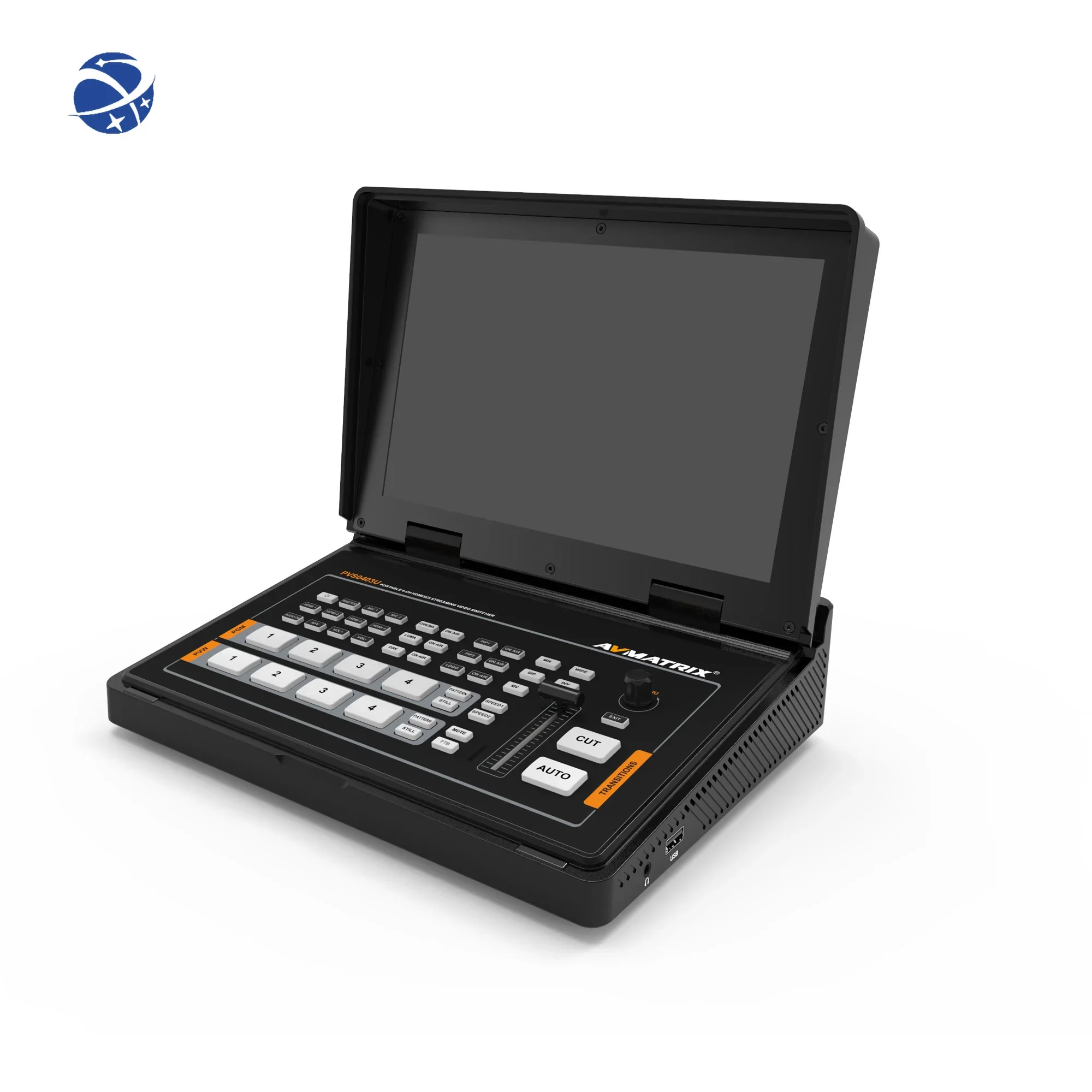 AVMATRIX broadcasting equipments PVS0403U Portable 10.1 inch 4-CH SDI&HDMI Video Switcher streaming