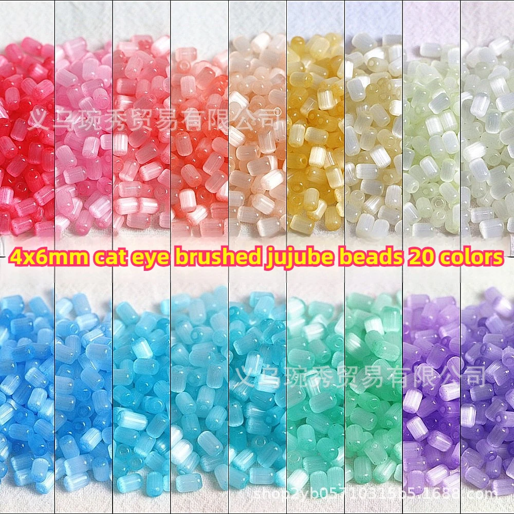 Nieuwe 4x6mm Cat Eye geborstelde jujube kralen losse kralen, handgemaakte DIY armbanden, kettingen, sieraden kralen accessoires materialen, 10g
