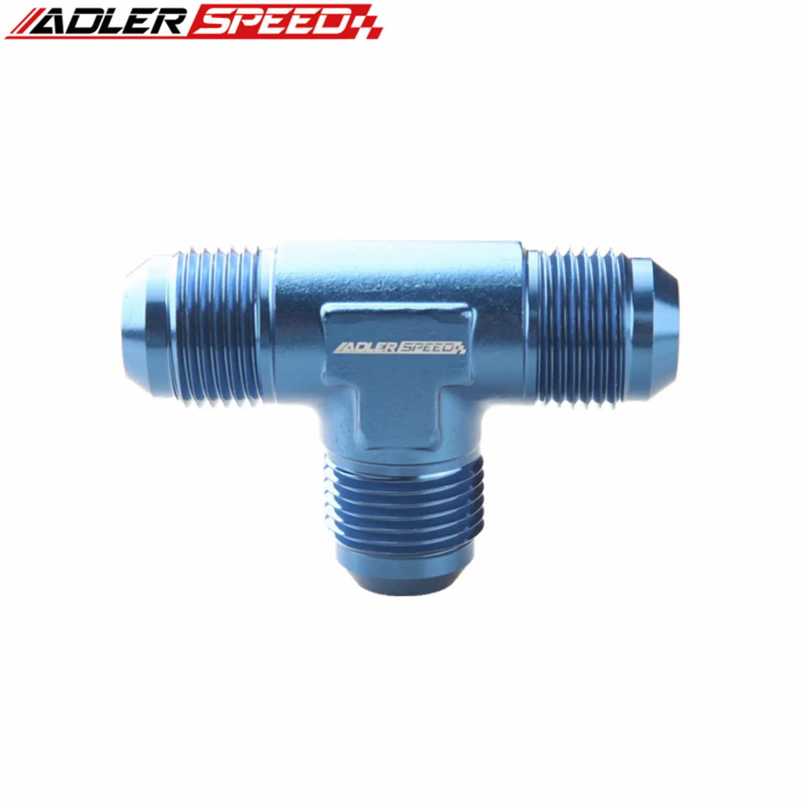 Universal AN3/4/6/8/10/12 Aluminum Alloy AN Male Thread Flare Tee Union T Pipe Fuel Hose Fitting Adapter Black/Blue