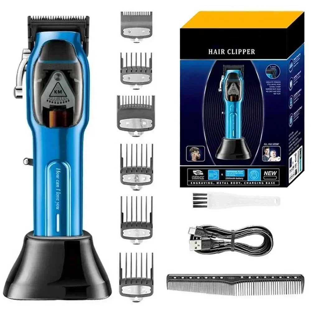 

Kemei Km-1763 Fully Automatic Professional Men's Hair Clipper Rechargeable Beard Hair Clipper Electric Hair Cutter Precision