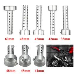 35mm/42mm/45mm/48mm/60mm Universal Motorcycle Can DB Killer Muffler Noise Sound Eliminator Exhaust Adjustable Silver