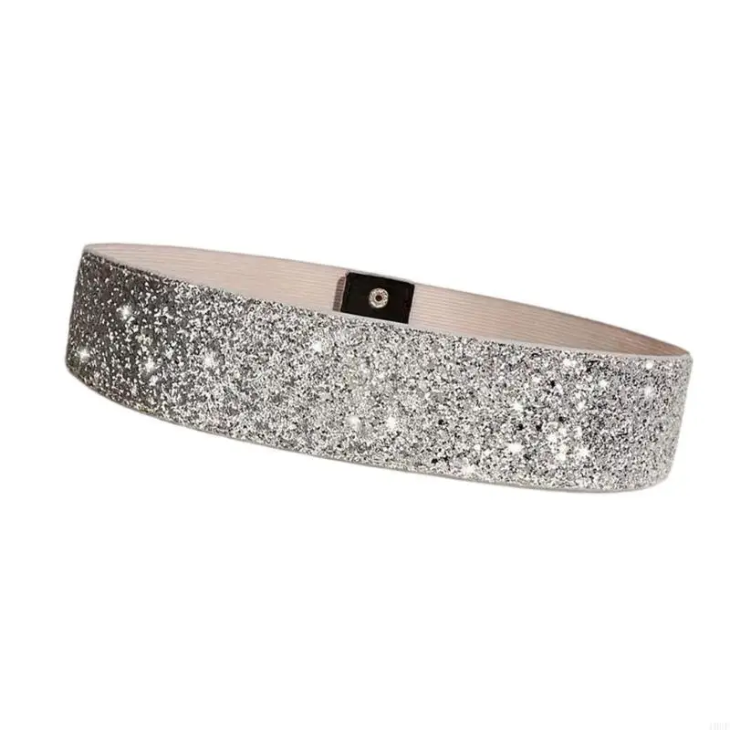 Cekiny talia cincher iskring szeroki pasek modny regulowany pasek w pasie