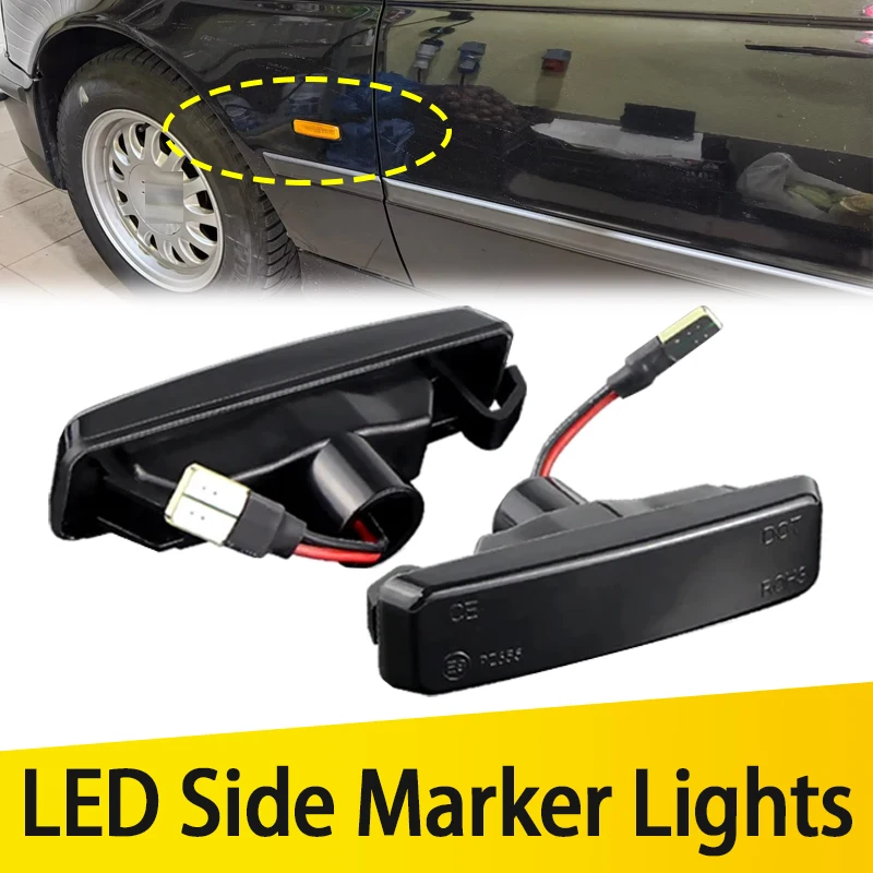 2 Stück Auto-LED-Seitenmarkierungsleuchten ohne dynamische Blinkerfunktion für BMW M5 E39 1995-2003 5er-Serie 525i 528i 540i BM2570108