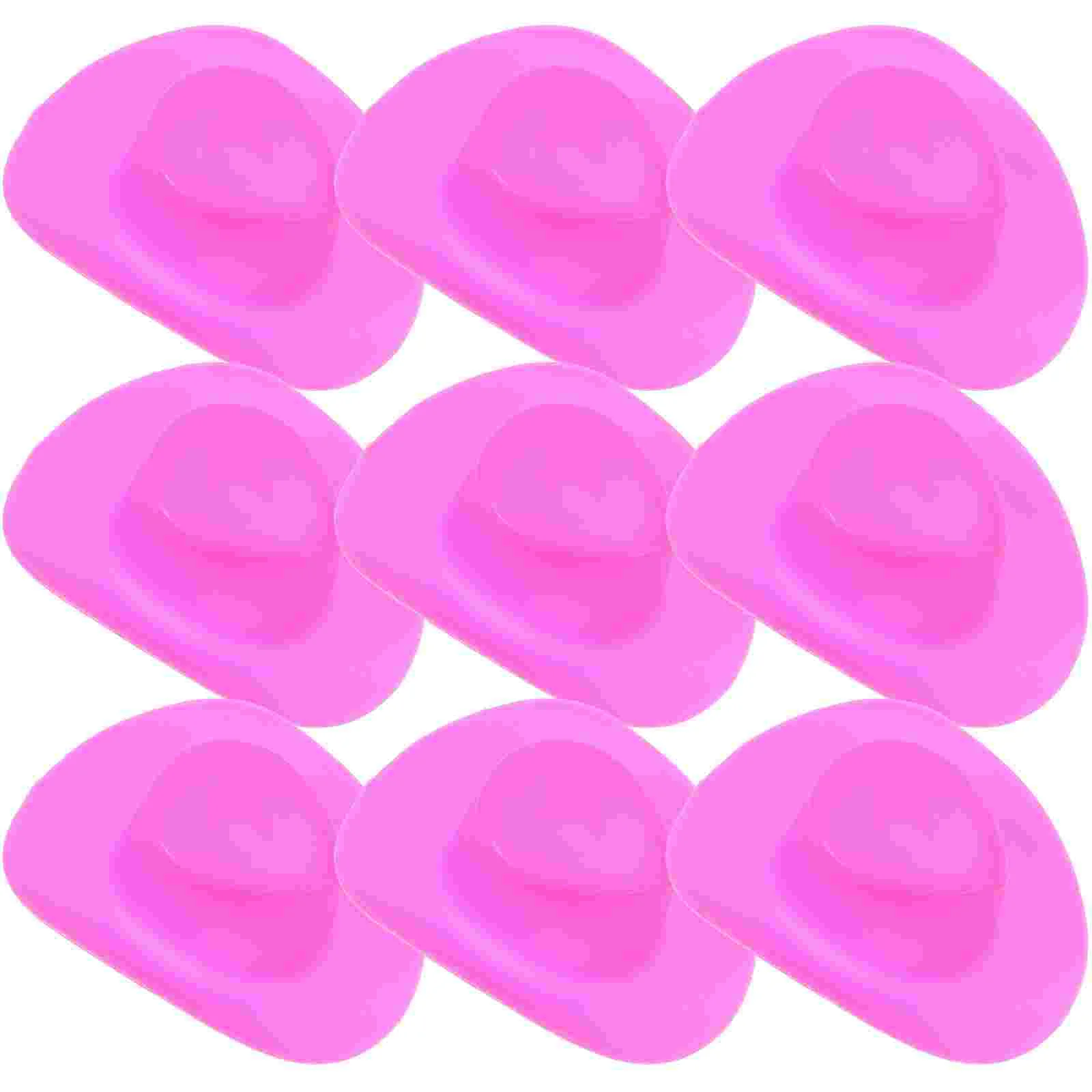 

50 Pcs Replaceable Dollhouse Cowboy Hat Hats Top Plastic White Adorable Miniature