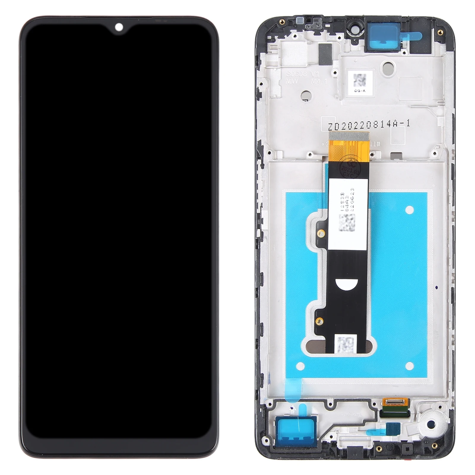 Tela LCD para motorola moto e22/e22i, montagem completa com moldura, oem