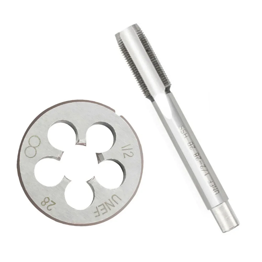 1 Set Of 1/2 Inch 28 Gunsmithing Tap + Die Set (1/2Inchx28) For 9mm,223,5.56,22LR 1/2x28 Tap + 1/2x28 Die Right Hand Thread Die