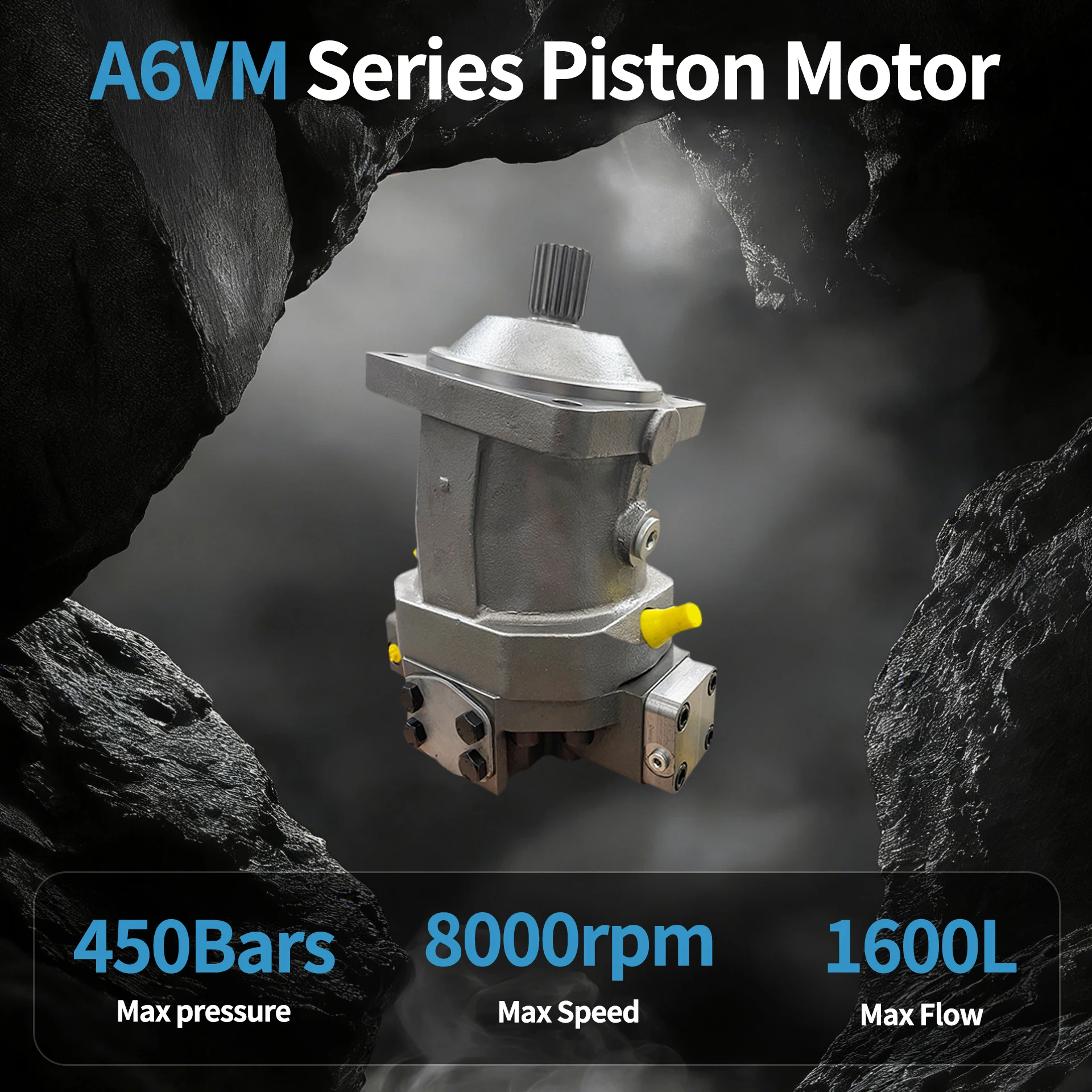 A6VM 28 55 80 107 140 160 200 250 355 500 1000cc Hydraulic Piston Motor 8000 RPM 450 Bar Axial Piston Motor