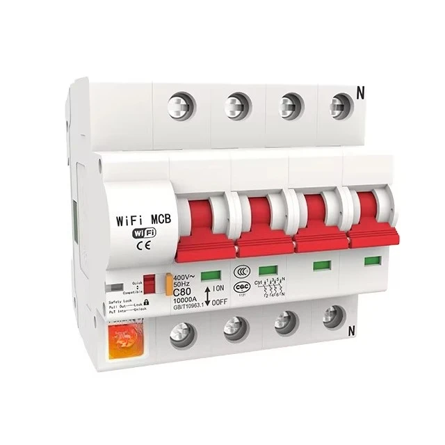 Good Price Home Automation System Industrial Usage AC400V 4P  Smart WIFI Circuit Breaker MCB Switch for Industry PST-MCB-4P