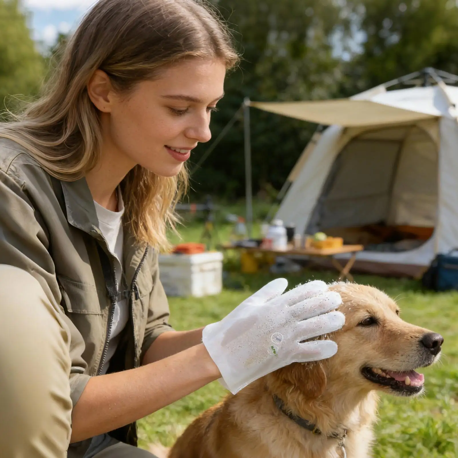 

Влажные салфетки-перчатки для увлажнения и очищения кожи щенков, кошек, котят, лошадей (для лап, задней части тела)