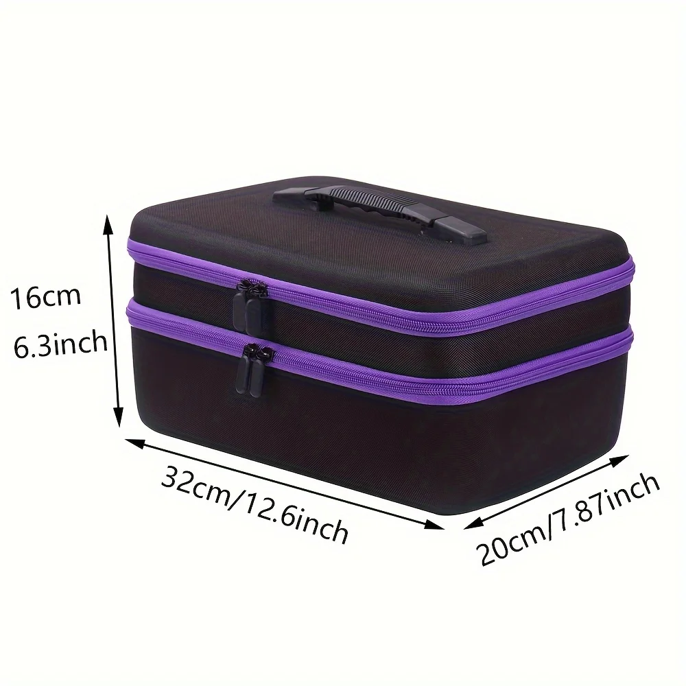 180 Slots Durable Nylon Diamond Painting Storage Box - Multi-color Purple/Blue/Green, Fashionable Zipper Storage Box,