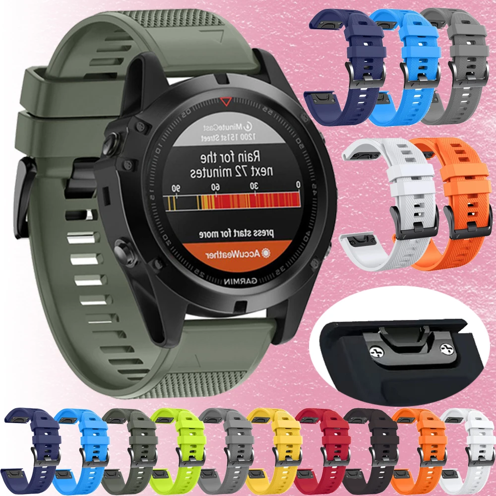 

Силиконовый ремешок для часов 22 26 мм для Garmin Fenix 8 D2 bravo Tactix 7 Pro 6X 5X Plus Enduro 3 Браслет Quick Release Correa