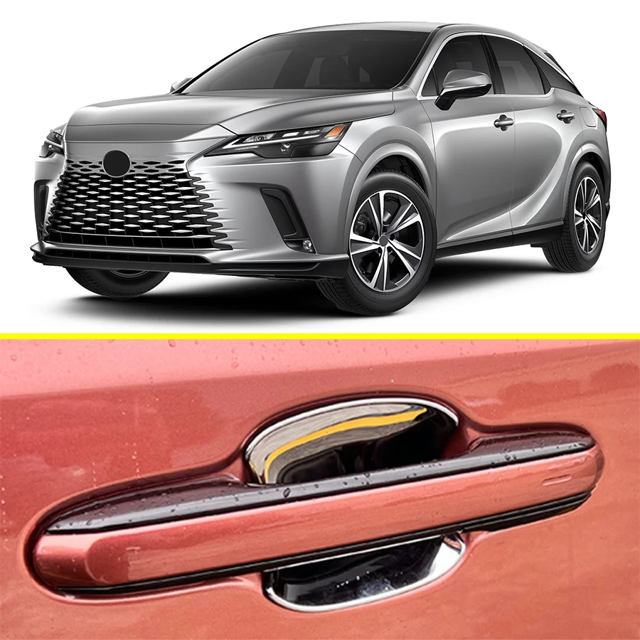 For Lexus RX 2023 2024 2025 2026 Chrome Car Door Handle Bowl Cup Protector Surrounds Cover Trim RX350 RX350h RX450h+ RX500h