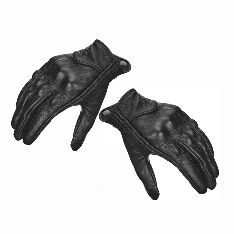 오토바이 라이더 장갑 사계절 보호 풀 핑거 터치스크린 장갑 염소 가죽 진짜 가죽 모토 사이클링 장갑