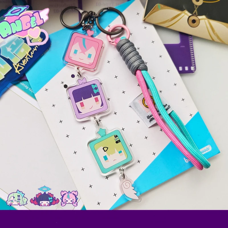 Game Zenless Zone Zero Angels of Delusion Sunna Aria Nangong Uha Cosplay Keychain Acrylic Keyring Key Chain Bag Accessory Prop