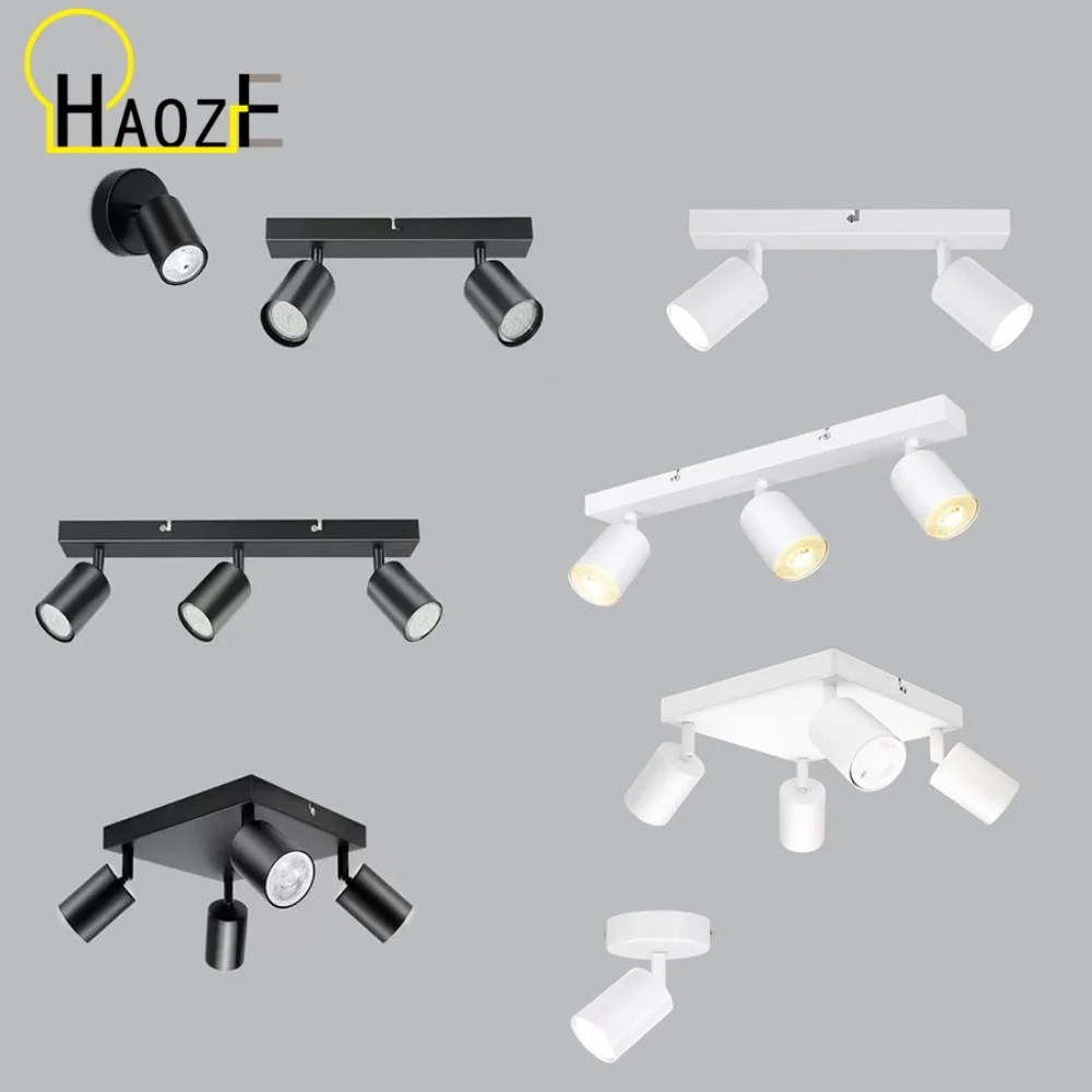 Modern Black GU10 LED Ceiling Light Fixture, Energy Saving W