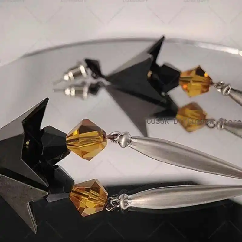 Game Genshin Impact Zhongli Cosplay Fashion Ear Studs Pendant Ear Clips Earrings Clothing Accessories Props Gifts - view 2