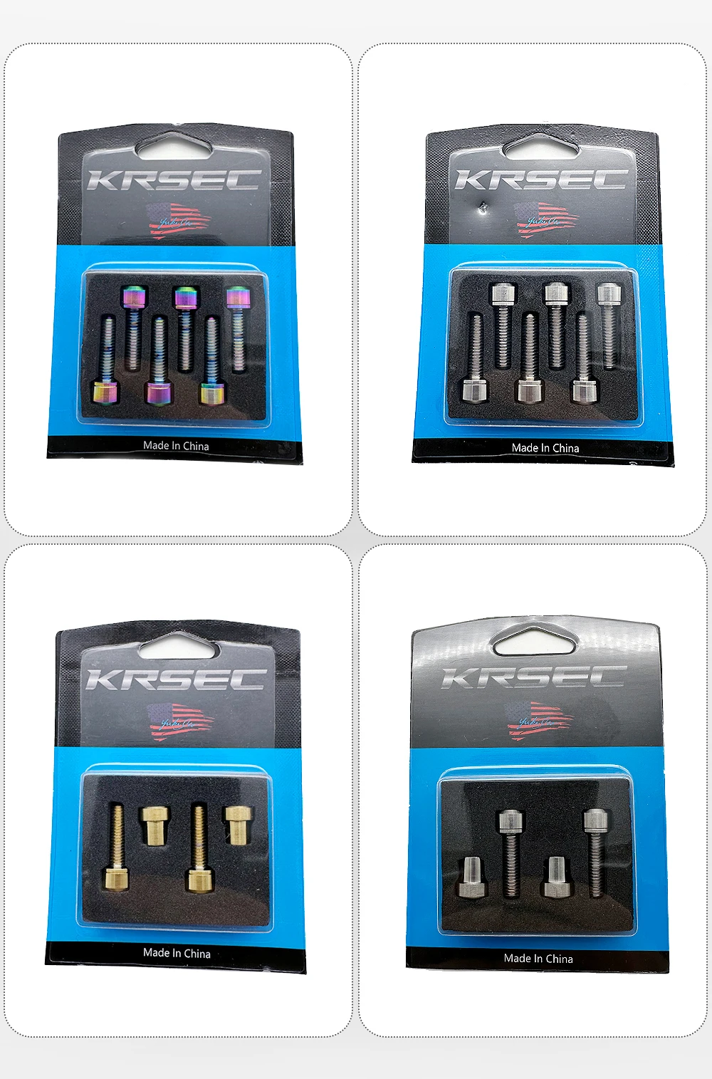 KRSEC Fahrrad-Vorbau-Schrauben aus Titanlegierung, Bremshebelschrauben M5 x 18mm mit Unterlegscheiben-Set für Rennrad und MTB Vorbau (6 Stück) – Detail 13