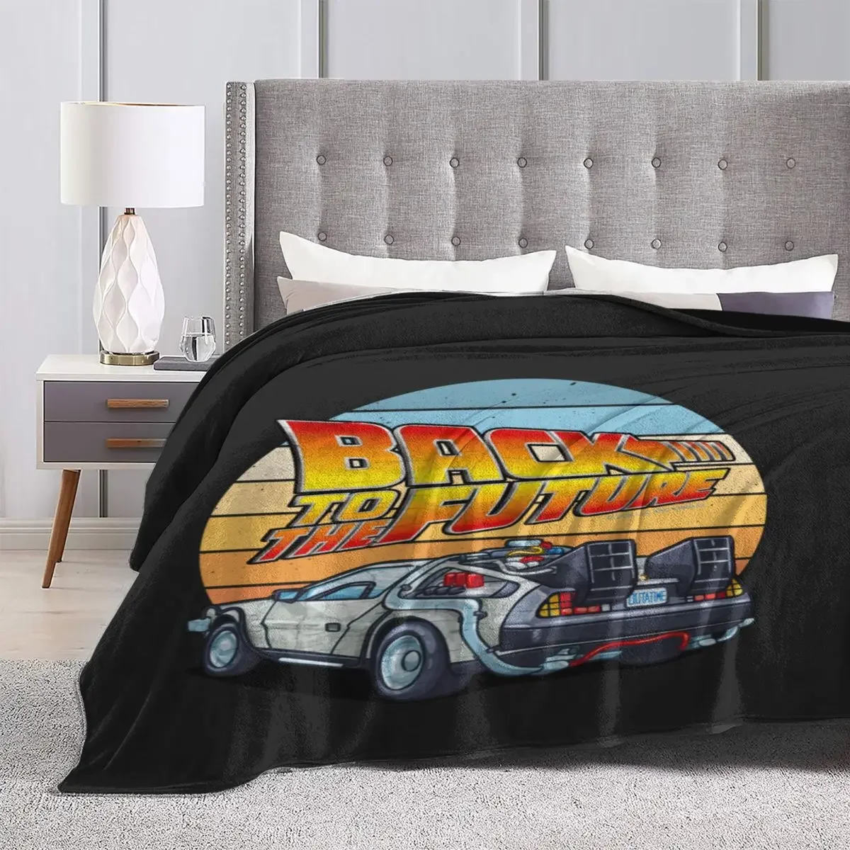 Back To The Future Flannel Blanket DMC DeLorean Super Soft Throw Blanket for Chair Sofa Bed Travel Fun Bedspread Sofa Bed Cover