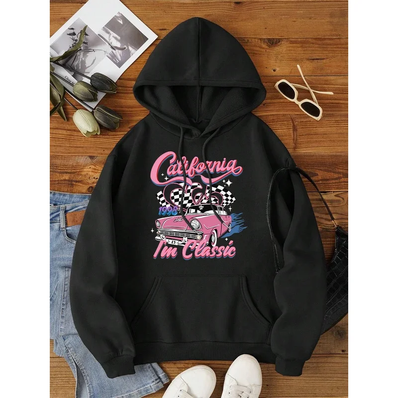 

California 1998 I'M Classic Racing Men Women Hoodies Fashion Hip Hop Soft Pullovers Casual Pocket Sportswear Warm Clothes Couple