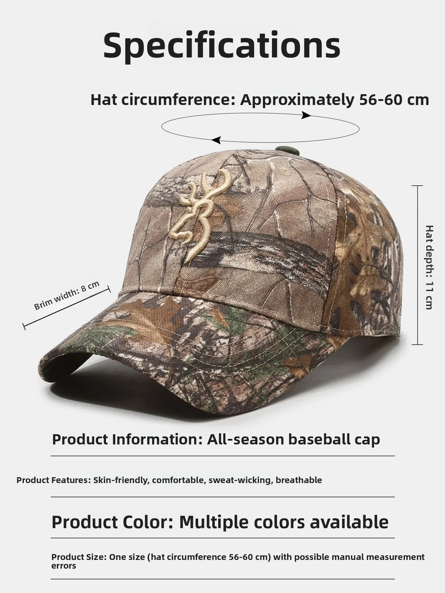 2026 Spring Summer New Men's Breathable Outdoor Fishing Sun Protection Baseball Cap Field Sports Casual Style Adjustable Size