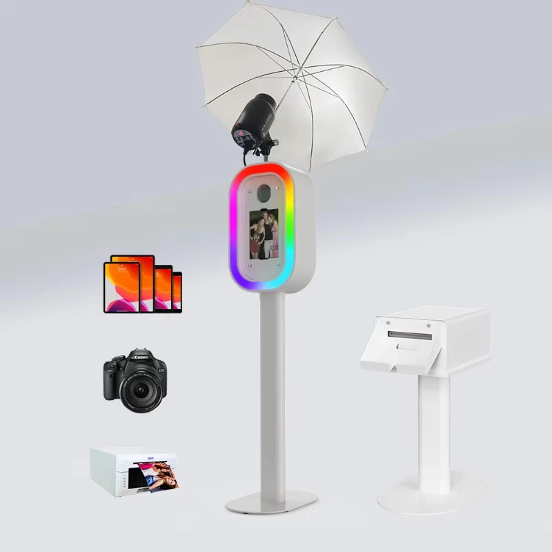 2025 New Design iPAD Camera Booth Diode Ring Light Party Selfie DSLR Photo Booth Machine 10.2-13 inch iPad