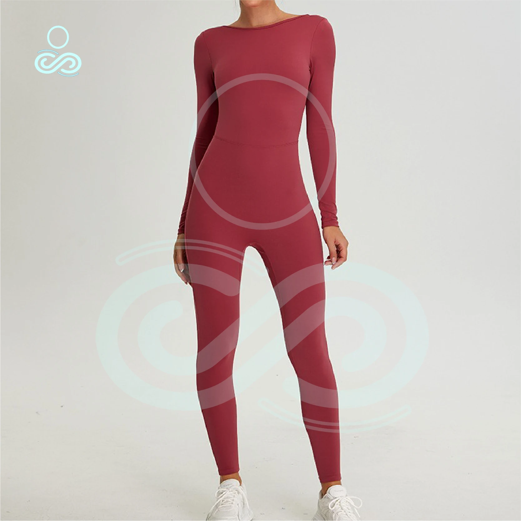 2024 new autumn long sleeved yoga jumpsuit U-shaped beautiful back sports jumpsuit tight running fitness suit winter women