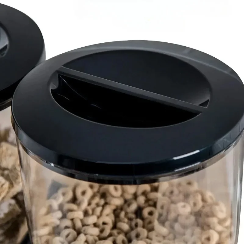 Double Cereal Dispenser Dual Large Cereal Dispenser Storage Single/Double Barrel Tank Separator Drum Oat PotKitchen Cereal Jars