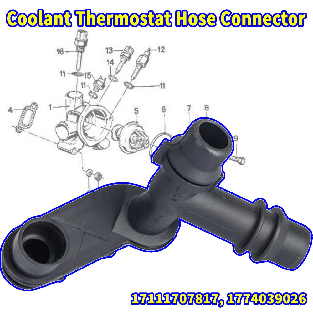 17111707817 Engine Radiator Coolant Water Hose Connector For BMW 320i 325i 325Xi 330Ci 330i 2001-2005 Automatic Transmission