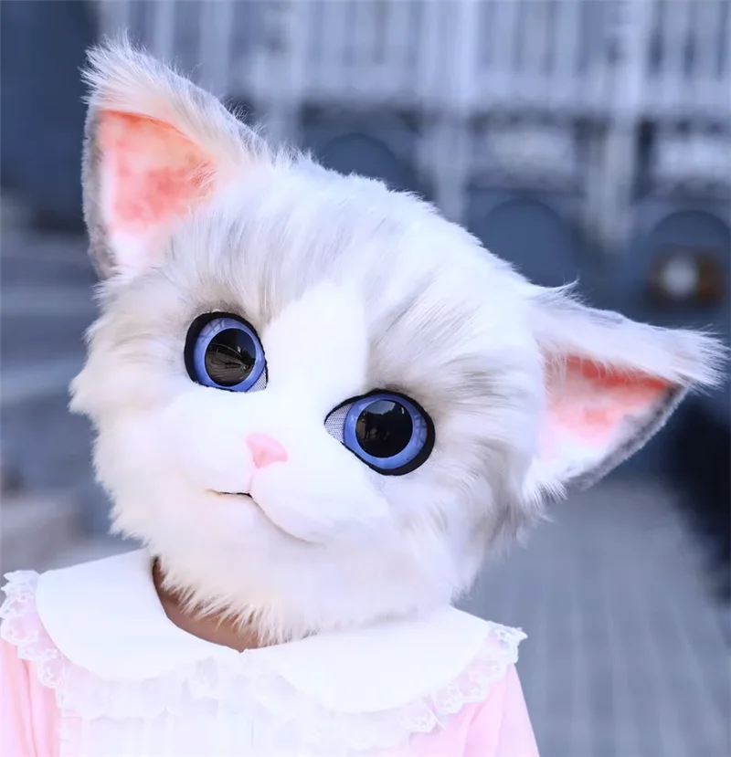 새로운 동물 귀 고양이 털 마스크 헤드 베이스 발바닥 코믹트 코스프레 의상 키구루미 헤드셋 털 코스프레 의상