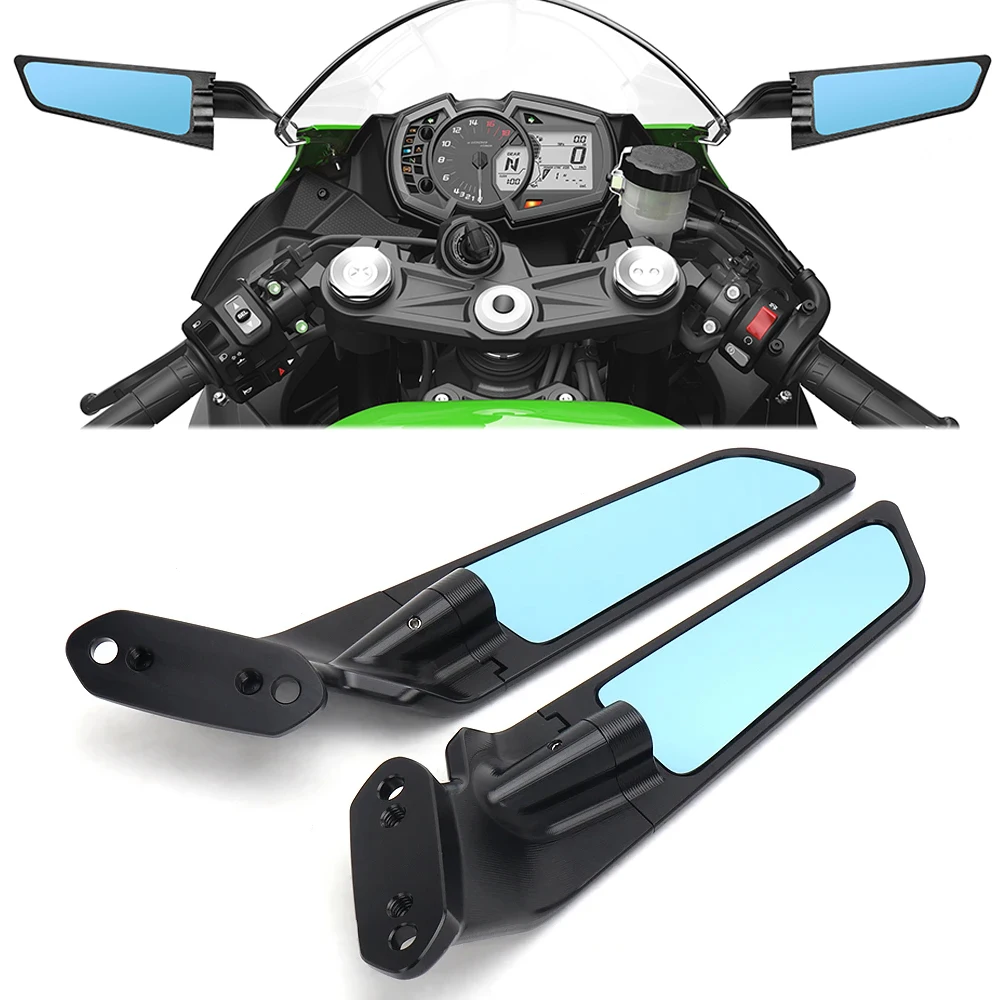 

New For Kawasaki Ninja 636 ZX-6R ZX6R 2019-2024 2023 2022 2021 2020 Motorcycle Rear View Rearview Mirrors Side Mirror Wind Wing