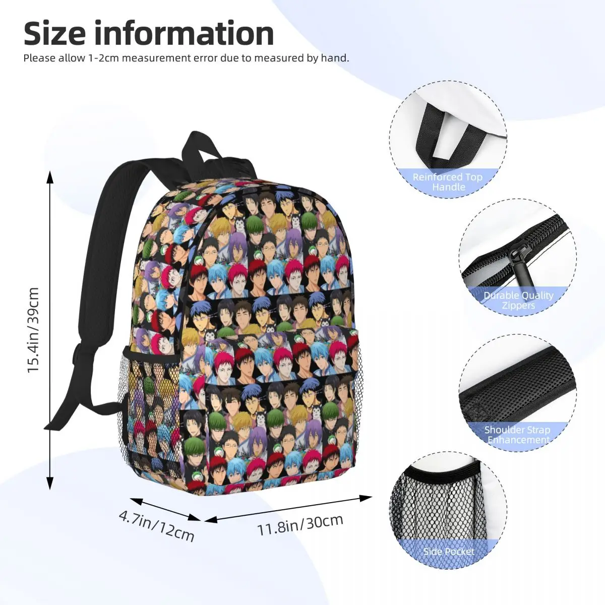 Harajuku Basketball Kuroko No Basket Basuke Kaijo Backpack Student BookBag School Bag Computer Shoulder Bags for Men Women
