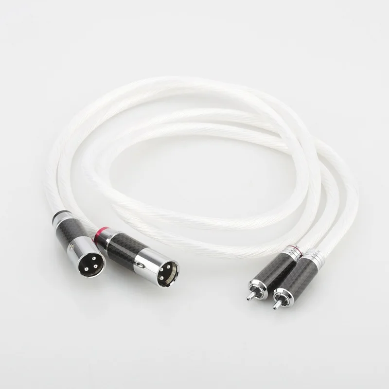 12-Core OCC Silver Plated Fever RCA Lotus to XLR Male and Female Audio Cable Effect Mixer Power Amplifier Cable