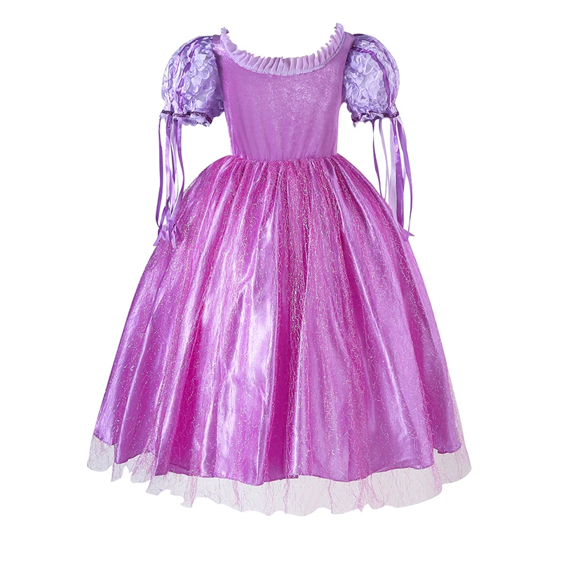 PRINCESS-VALLEY Girls Rapunzel Costume Princess Dress Up Clothes for Birthday Halloween Cosplay, Purple