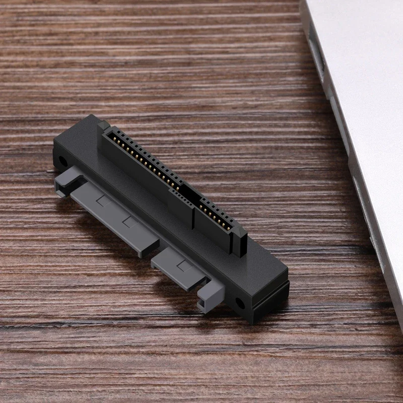1PCS SFF-8482 SAS To SATA 15Pin Straight/Bend Head 90 Degree Angle Adapter Converter For Motherboard Cable