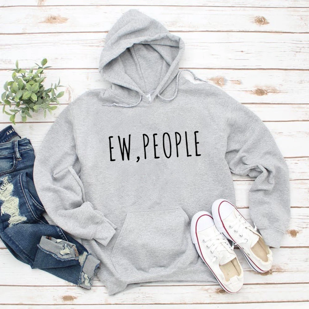 Winter Clothing Quotes - Goedkope dameskleding grappige hoodies 'Ew People'