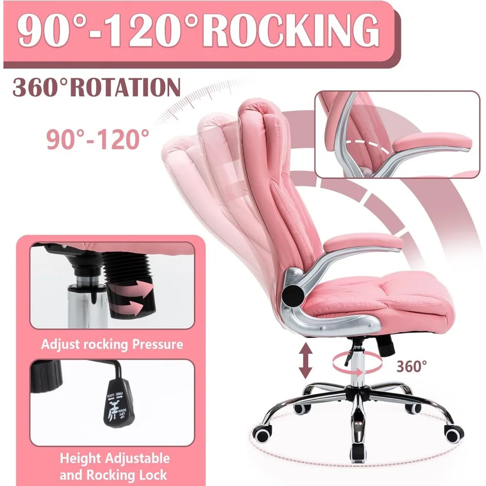 Sedia da ufficio direzionale da 400 libbre con braccioli ribaltabili, sedia da ufficio per computer grande e alta per persone pesanti, ergonomica resistente