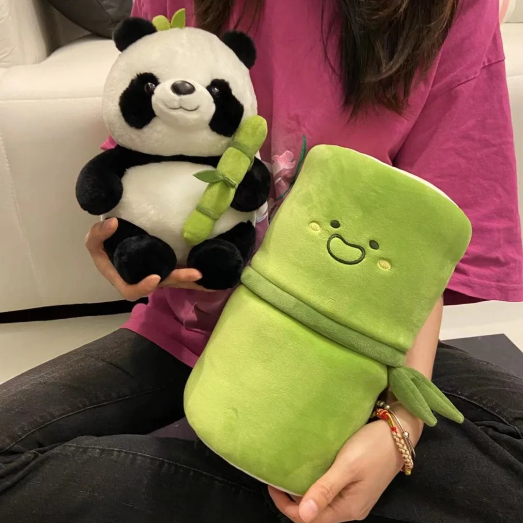 

Panda Plush Doll Toy Pillow Bamboo Tube Transformed Into Panda 2in1 Toy For Baby Girlfriend Kid Birthday Gift Family Decoration