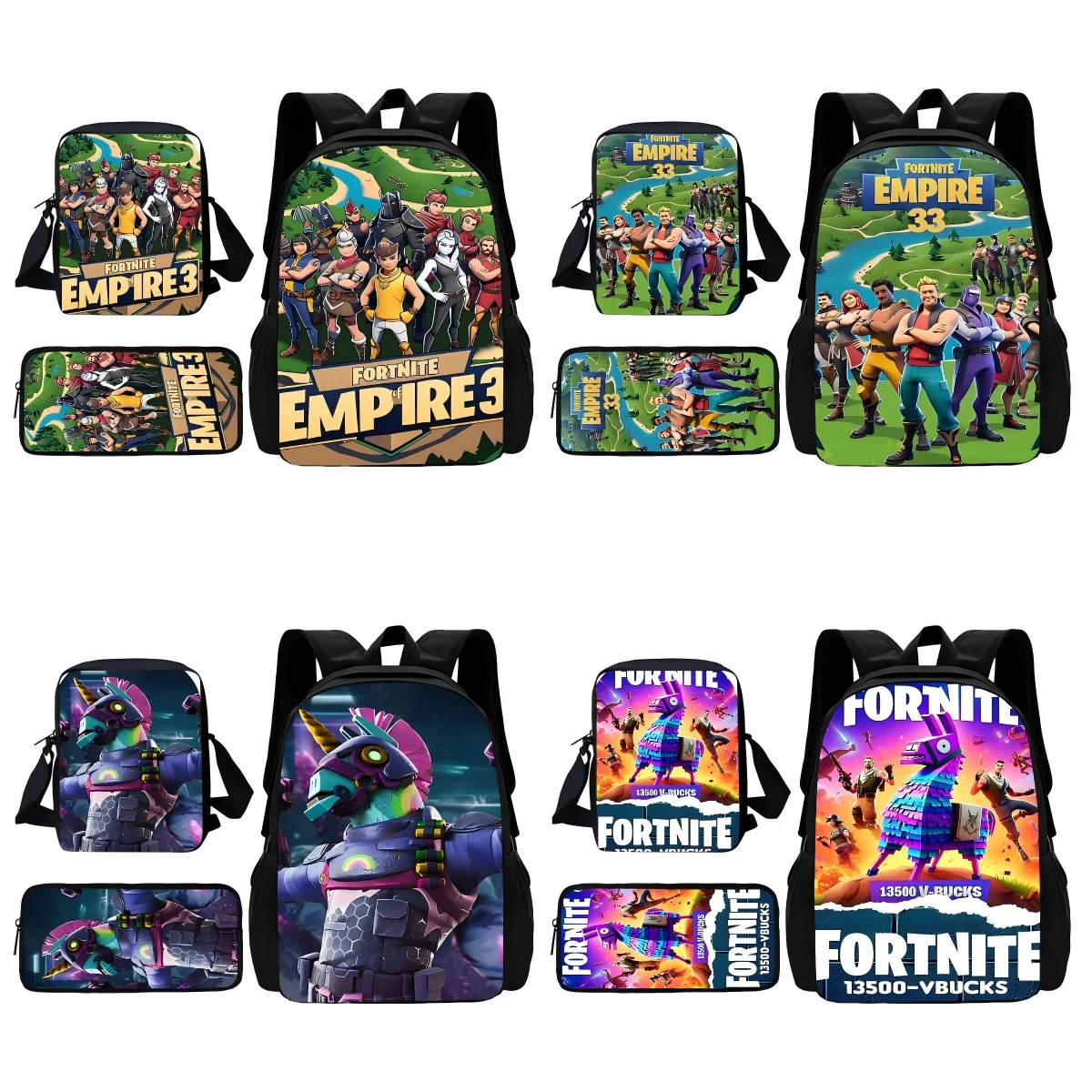 

Classic Game FortniteS Child School Backpack With Shoulder Bag Pencil Bags School Bags for Boys Girls Best Gift