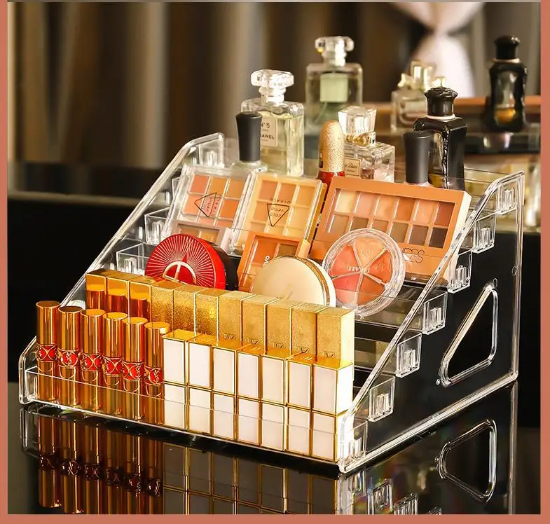3-7 Tier Acrylic Lipstick Display Stand For Storing Cosmetic Nail Polish Desktop Eye Shadow Plate Powder Cake Air Cushion Rack