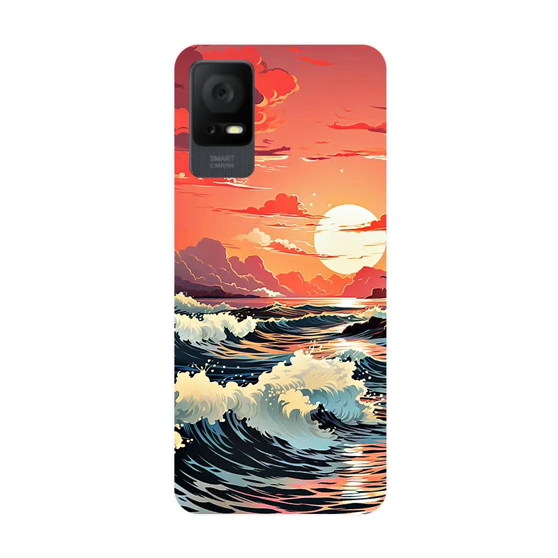 Silicone Case Cover For TCL 406 406S Bumper Marble Cat TPU Soft Phone Case for TCL 406 T506K TCL406 406S Back Cover Fundas