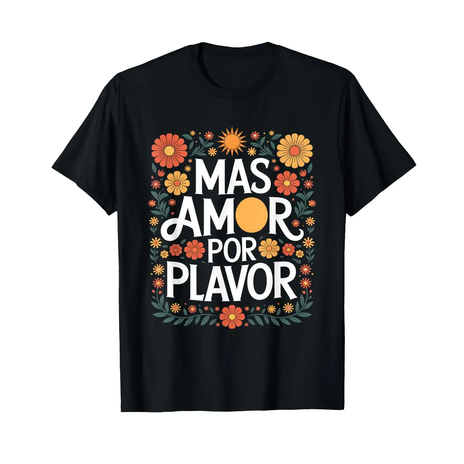 Lustiger Mas Amor Por Favor Spanischer Spruch T Shirt vintage Washed Casual designer clothes streetwear fashion Slightly Unisex