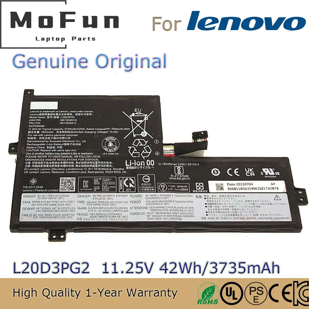 

Brand New Original L20D3PG2 11.25V 42Wh Laptop Battery for Lenovo IdeaPad Flex 3 Chromebook-11M836 11IJL6 3rd Gen L20M3PG2