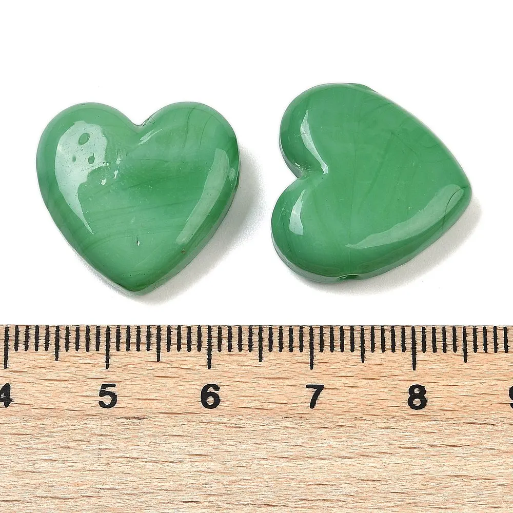10 Stück handgefertigte mehrfarbige Herz-Glasperlen aus Lampwork-Glas, Valentinstagsgeschenk, 19–20 x 6,5–7 mm für die Herstellung von DIY-Schmuck – Detail 5