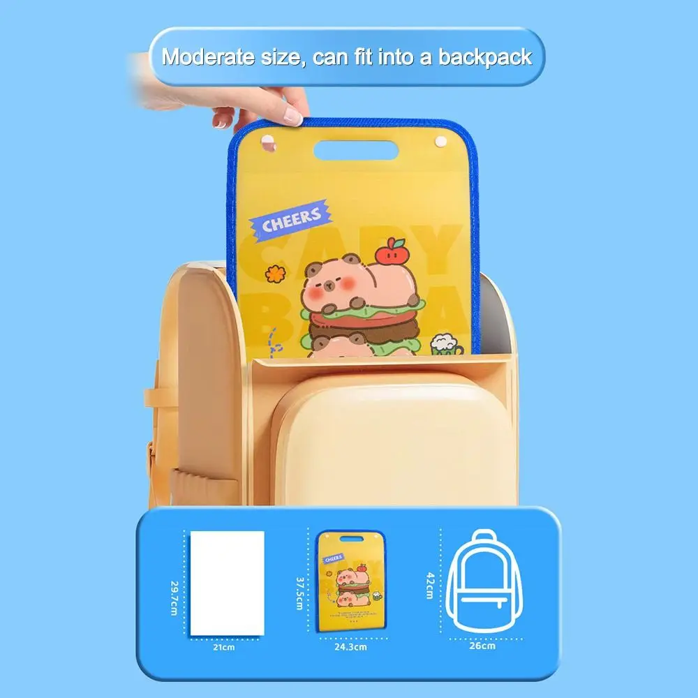 Multi-layer Capibara A4 File Folder Large Capacity Waterproof Accordian Organizer Test Paper Storage Bag School Office Supplies