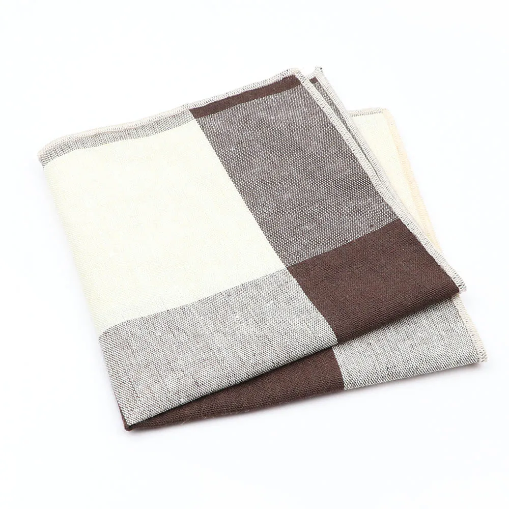 Chất Liệu Cao Cấp 100% Cotton Hankerchief Khăn Choàng Cổ Xanh Đen Kẻ Sọc Đỏ Kinh Doanh Phù Hợp Với Hankies Nam Túi Vuông Khăn Tay