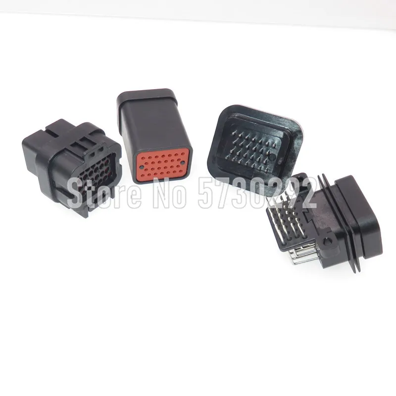 26P 6437288-6 1437288-6 3-1437290-7 Automotive ECU Connector Cable Harness To Board Plug Straight PCB Plug