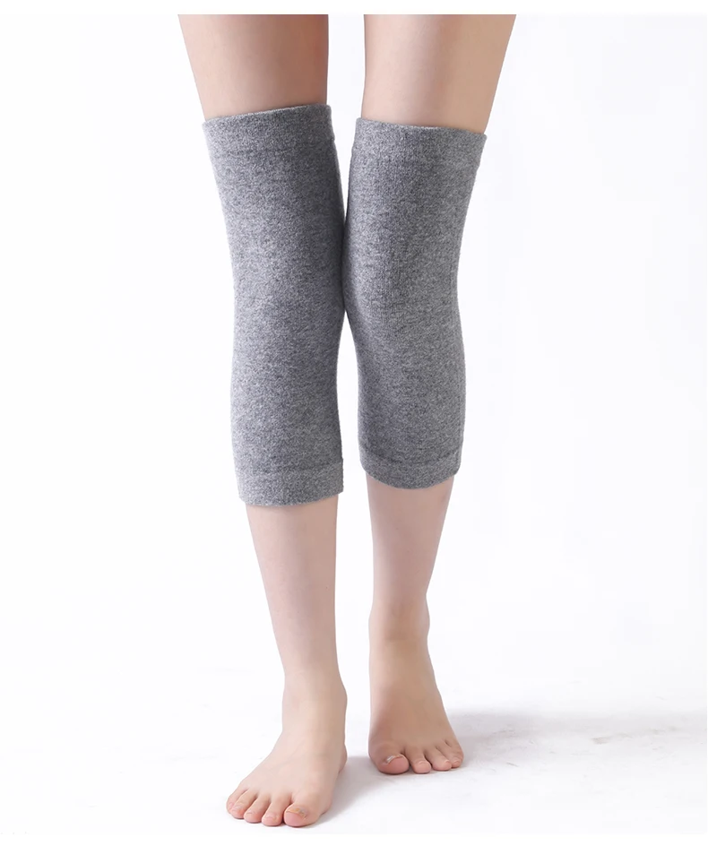 100% wolle Unisex Knie Hülse Solide Winter Kältebeständig Warme Knie Männer Gestrickte Hohe Kniescheibe Knie Protektoren Beinlinge Frauen Herbst – Detail 4